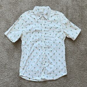 Alexander Julian White Shirt with Green Pineapple Print